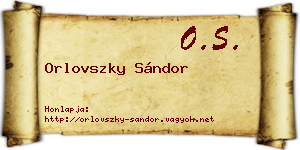 Orlovszky Sándor névjegykártya